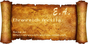 Ehrenreich Ancilla névjegykártya